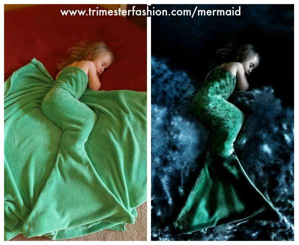 This mother had the awesome idea of turning her daughter's photo into a mermaid.