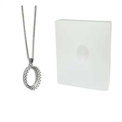 Milky Treasures Crown Necklace + Custom Mold | DIY Breastmilk Jewelry Making Kit | 925 Sterling Silver Necklace + Chain | 18x13 mm Pendant | Breastfeeding Keepsake Kit | Gifts for Mom | Baby Registry