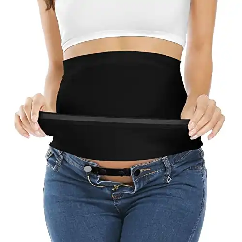 Maternity Belly Band with Waist Extender Black M