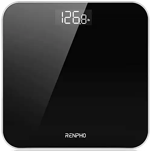 RENPHO Digital Bathroom Scale, Highly Accurate Body Weight Scale with Lighted LED Display, Round Corner Design, 400 lb, Black
